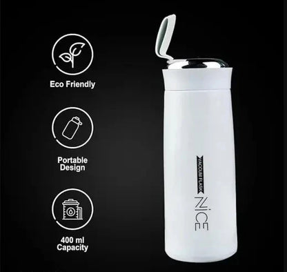 Nice Water Bottle, 400ML Glass Water Bottle, Gym Sports Cycling Water Cup, Double Layer Glass Cup, Portable Kids Beverage Bottle, Portable Travel Insulated Mug, Anti-fall Glass Bottle, Sleeve Cover Water Bottle