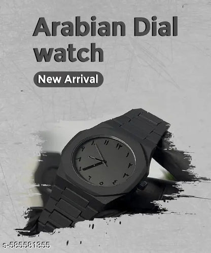 Black Arabic Aura Watch – Minimal Luxury Timepiece with Arabic Numerals